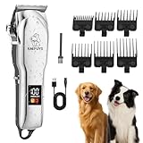 KAEFUYS Hundeschermaschine Tierhaarschneidemaschine Profi Trimmer Haarschneidemaschine für Hunde mit dickem Fell leise leistungsstark kabellos wiederaufladbar