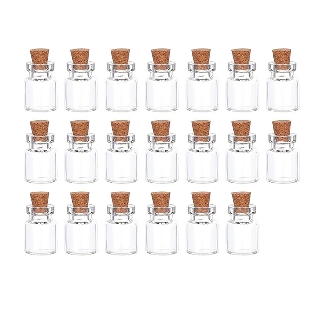 GOCENJIU Small Storage Vial 20pcs Clear Small Glass Jars with Cork, Mini Empty Bottles Wedding Decoration Supplies Vials 13 * 18mm