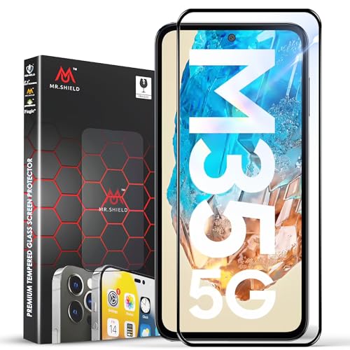 Image of Mr.Shield Top-Notch HD+ Tempered Glass Screen Protector Guard Designed for Samsung Galaxy M35 5G (6.6 Inch), 9H Hardness, Military Grade Protection, Easy Installation kit