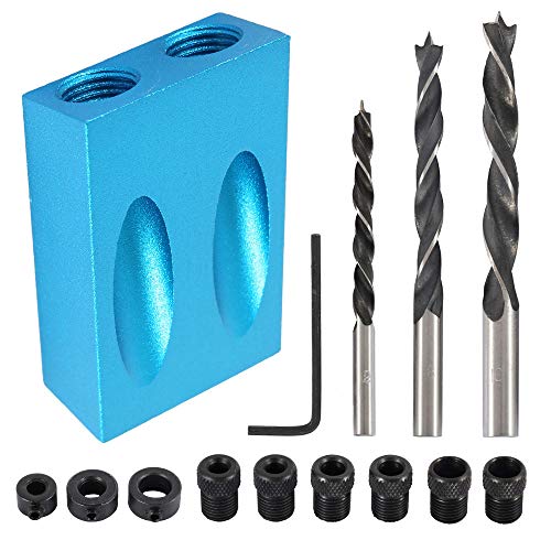 Pocket Hole Screw Jig Dowel Drill Joinery Kit Carpenters Wood Woodwork Guides Joint