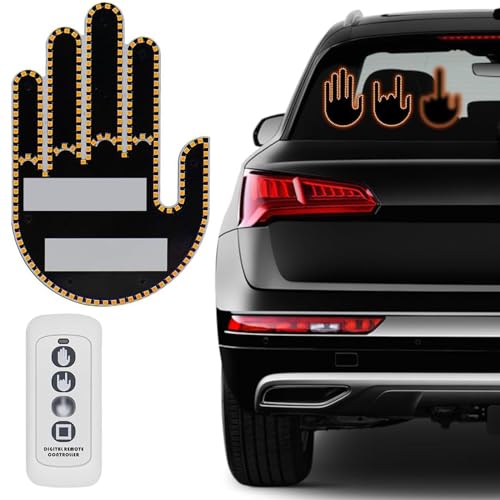 Luce da Dito Dell'auto con Telecomando, Accessori Auto Divertenti, LED Gadget Auto, segnali di rabbia stradale, accessori per auto per uomini e donne