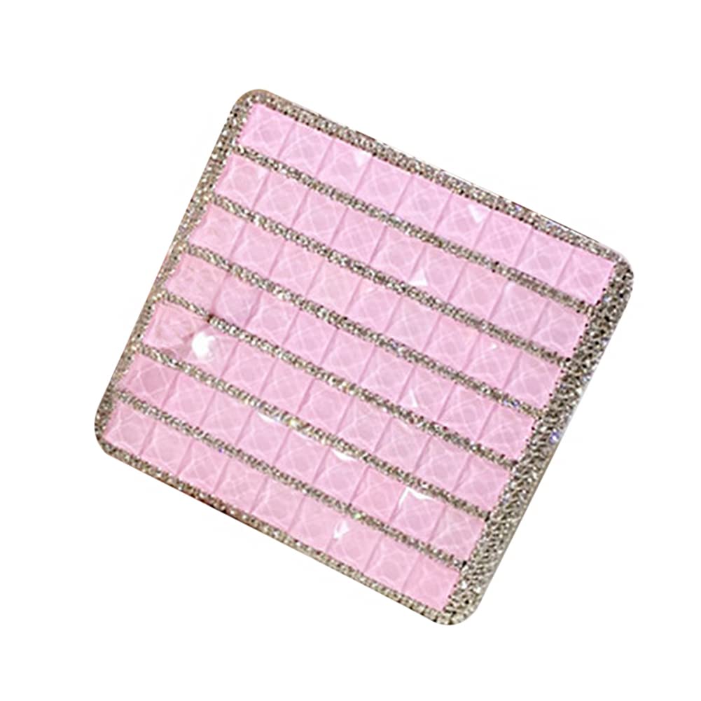 Bling Bling Cigarette Case,MoreChioce Metal Cigarette Box Double Sided Cigarette Carrying Case Sparkling Rhinestone Cigarette Pocket Holder with Spring Clip for 20 Cigarettes,Pink