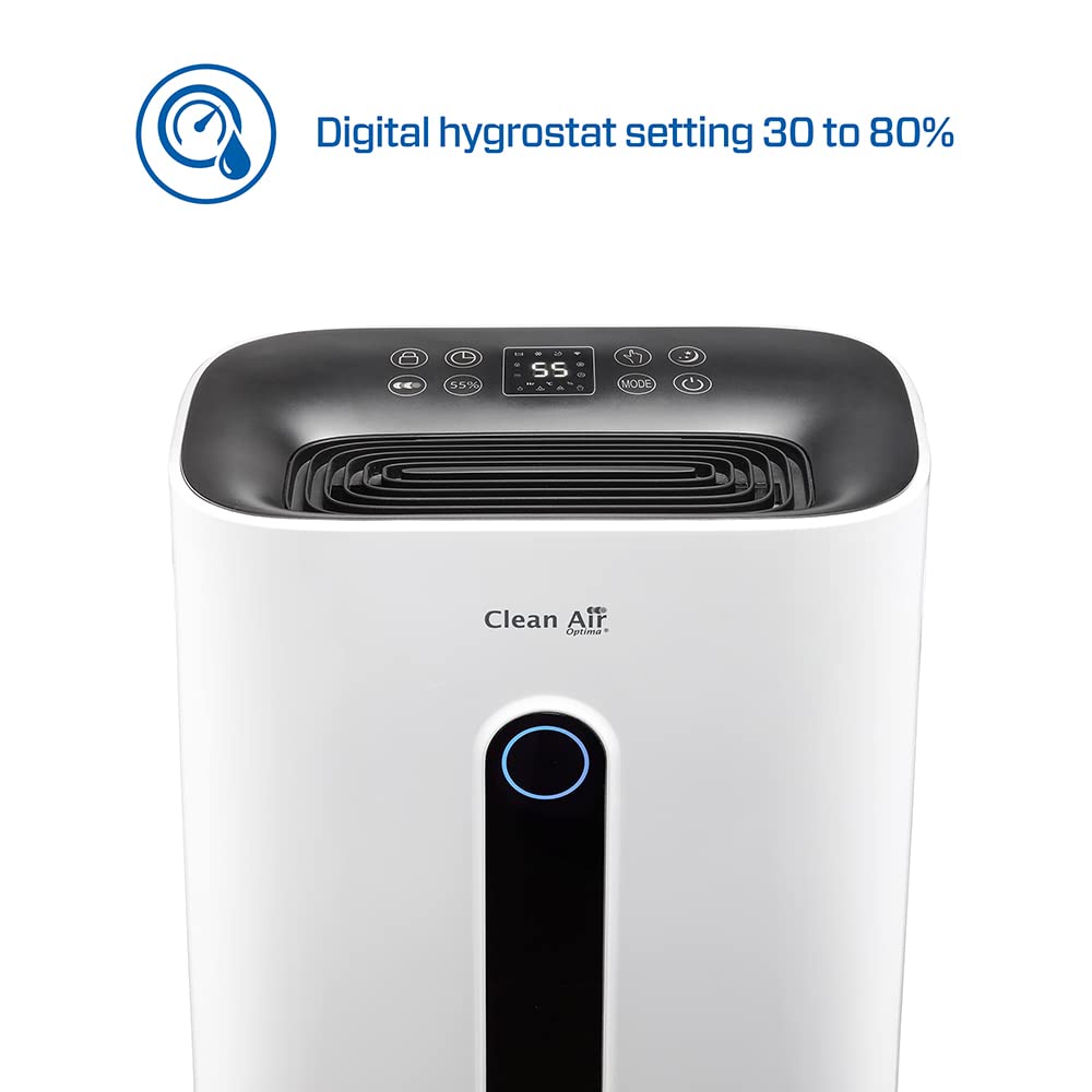 Clean Air Optima CA-705 Smart - 2 en 1: Deshumificador y purificador de aire - Ideal para 50 m²/125 m³ - Rendimiento hasta 16 litros/día