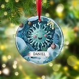 Custom Microbiology Ornament, Cute Germ Christmas Ornaments Virus Bacteria Microbe Science Keepsake Gift for Scientists Lab Tech Biology Med Students Immunology STEM Lovers Science Teachers Biologist