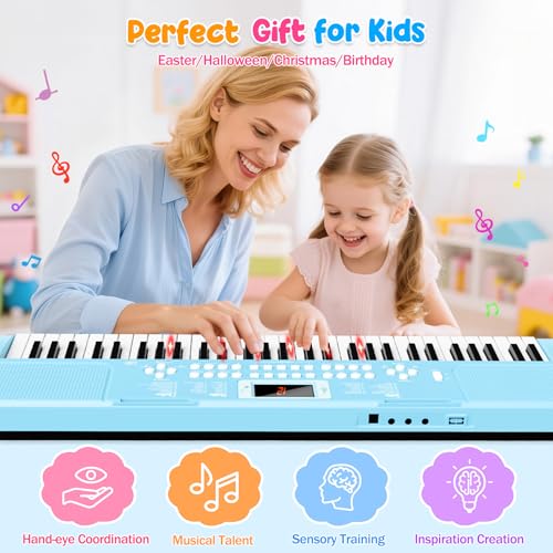 61 Keys Kid Piano Keyboard with Light-up Keys Teaching Mode Dual Speaker by TWFRIC - Image 6