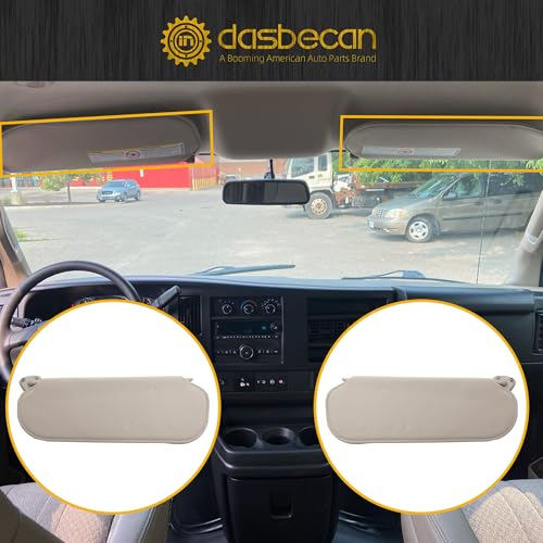 image for Dasbecan Gray Pair Driver and Passenger Side Sun Visor Compatible with