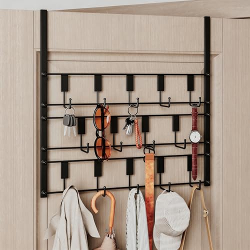 PAPAGIFTREE Over The Door Hooks for Hanging, 14 Hooks Over