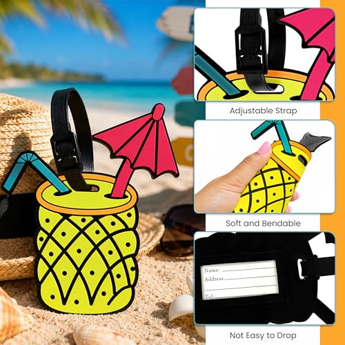 Image of Storite PVC Luggage /Bag /Travel ID Label Tags, Yellow, 2 Pk