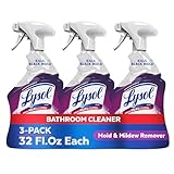Lysol Mold & Mildew Remover Spray, Bathroom & Shower Cleaner, Disinfectant Spray, Stain Remover with Bleach, Tough on Black Mold, Multipurpose Cleaner for Home and Kitchen, 32oz (3 Pack)