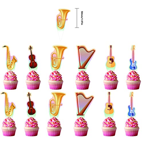 Loshine Musical Instruments Birthday Party Decorations Musical Instrument Cake Decoration For Birthday Cupcake Topper Party Decorations Baby Shower Cake Decoration Music Rock Theme Party Decoration #TOP1