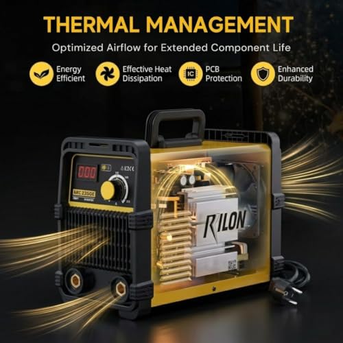 Image of RILON ARC 235GE Welding Machine | 235A IGBT Inverter ARC /MMA Welder | Authorised Indian Distributor | RI CHIP Control | Hot Start + Arc Force | For 2.5mm & 3.2mm Electrodes | 6 Month Service Warranty