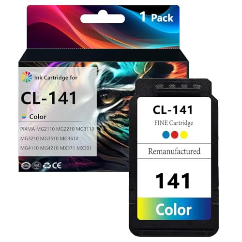 BYEZQYB PG-140 Black CL-141 Color Ink Cartridge Compatible for Canon PG-140 CL-141 for Canon PIXMA MG2210 MG3110 MG3210 MG3510 MG3610 MG4110 MG4210 TS5110 MX531 Printers Black,Color