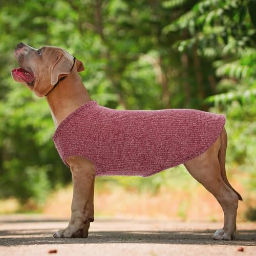 Hundeshirt für Mittelgroße Hunde | Sommer Hund T-Shirt Atmungsaktiv & Leicht | Weich & Bequem, Rundhals Design | Hunde Bekleidung | Schlank Französische Bulldogge, Beagle (Rot L)