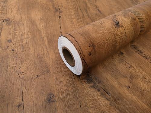 Extra Starke Laminierte Selbstklebende Holzfolie KASTANIE DENVER - Klebefolie Möbelfolie Dekofolie - Türfolie Küchenfolie Schrankfolie Tischfolie | 90 cm × 210 cm