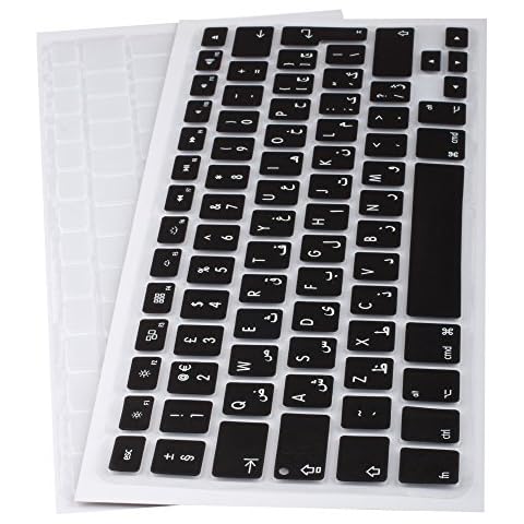 Lilware Silicone Keyboard covers for MacBook Air 13/15 / 17 (Release 2012 year) QWERTY (Arabic layout) Black/Transparent Cover