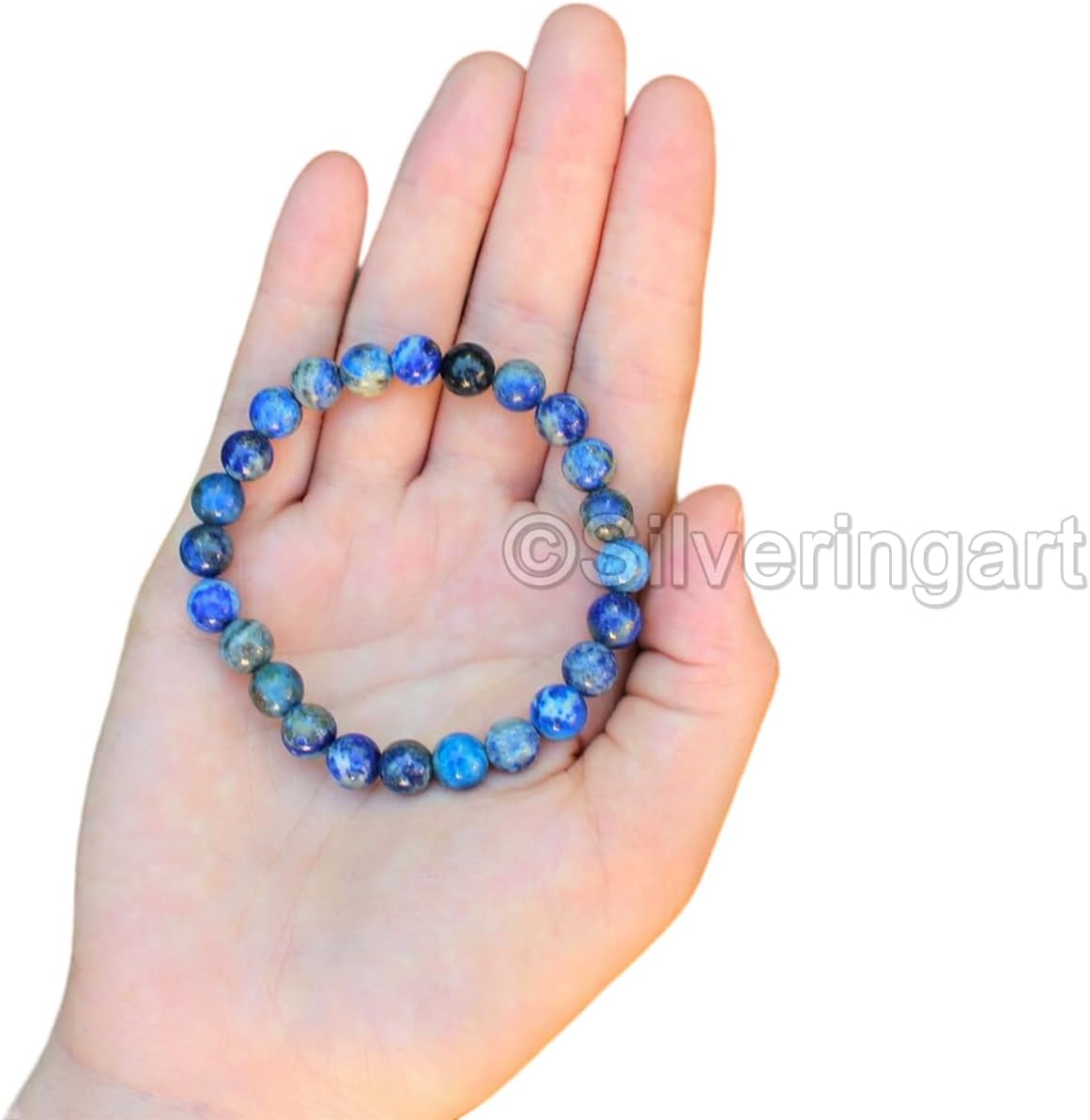 Lapis Lazuli Beads Bracelet, Natural Afghani Lapis Bracelet, Handmade Lapis Lazuli Bracelet, Bead Stretch Bracelet, Friendship Bracelet, Blue Stone Focus Bracelet, Unisex Jewelry, Womens Bracelet