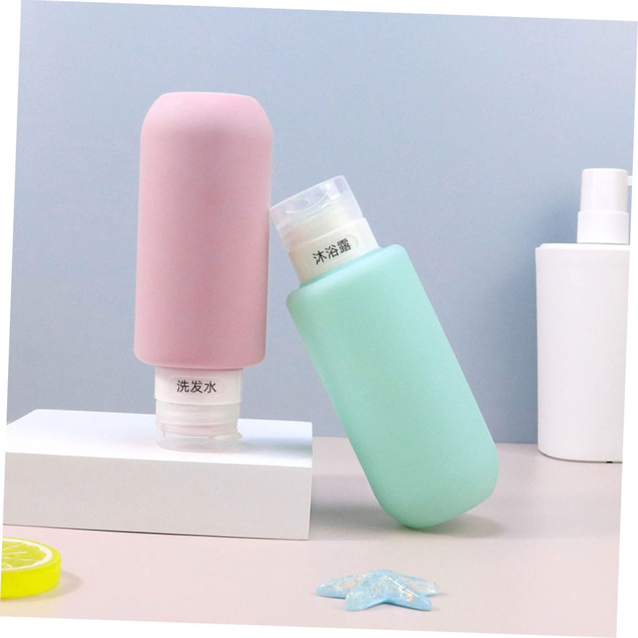FRCOLOR 10pezzi Bottiglie Da Viaggio Silicone Da Contenitori Portatili Per Lozione e Shampoo Impermeabili e Comprimibili Per Toiletries Viaggio