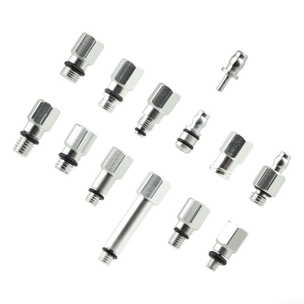 ComfyHarbor 13PCS Professional Bike Brake Bleed Kit - Aluminum Alloy Hydraulic Brake Connectors & Adapters (M5/M6/4mm/D6/D8) for Shimano/SRAM/Magura/Tektro Brake Systems