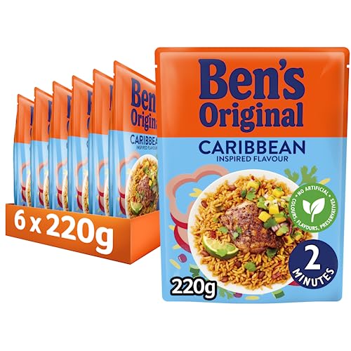 BEN'S ORIGINAL Caribbean Microwave Rice, Bulk Multipack 6 x 220g pouches