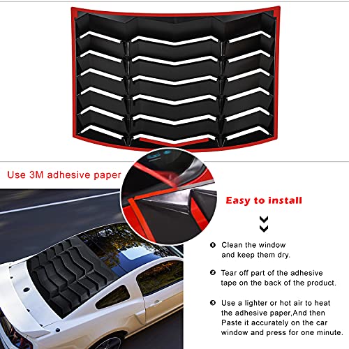 Rear And Side Window Louvers Sun Shade Cover In Gt Lambo Style For Ford Mustang 2005 2006 2007 2008 2009 2010 2011 2012 2013 2014( Matte Black ) #TOP3