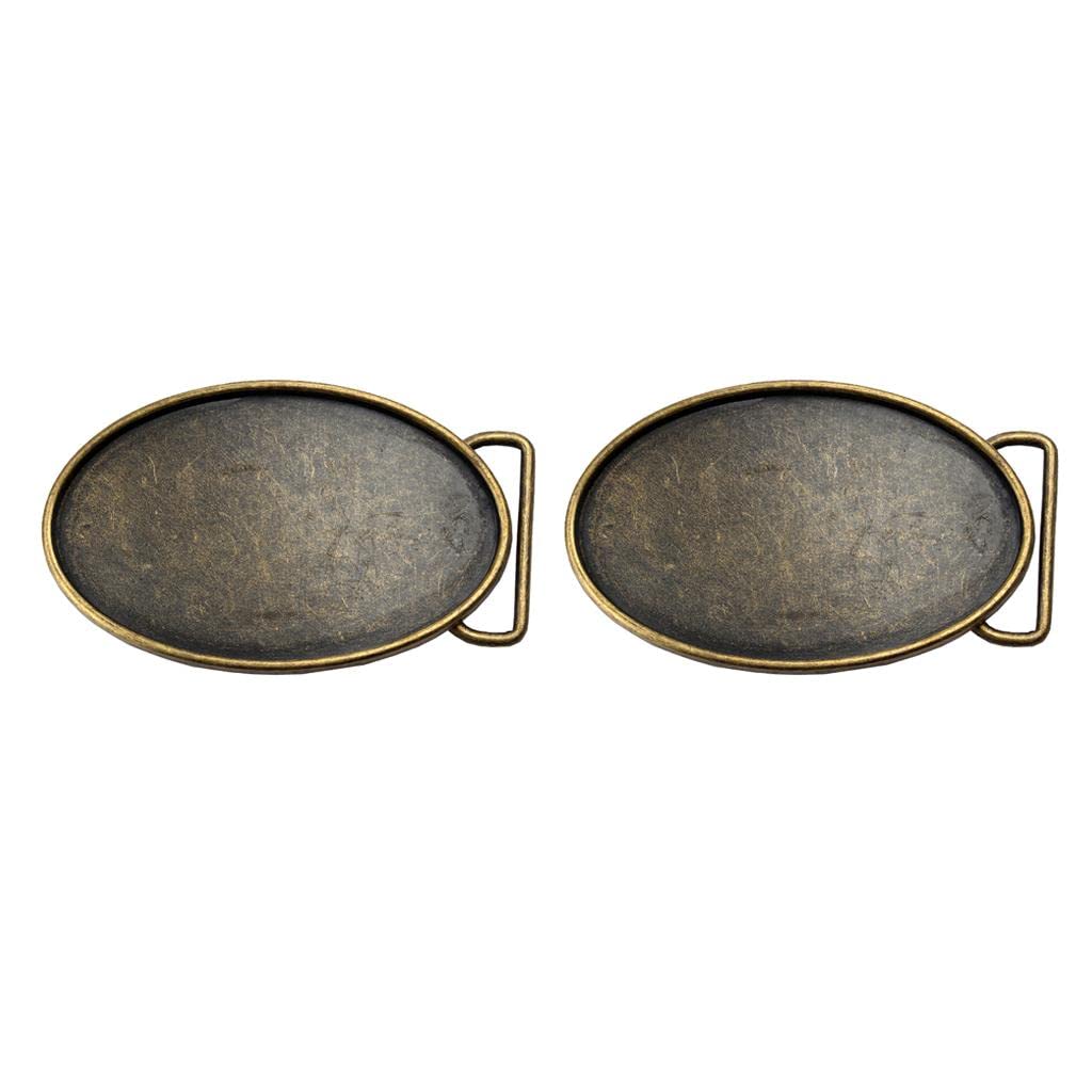 2 Pcs Mens Western Cowboy Belt Buckle Alloy Oval Belt Buckle Replacements| Premium | Elegant | Adjustable-image-18