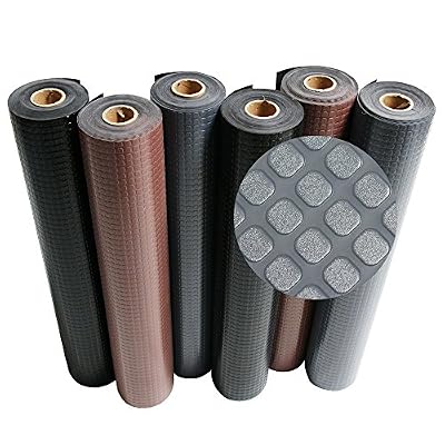 Rubber-Cal Block-Grip Rubber Runner Mat - 2mm x 4ft x 20ft Rubber Rolls - Dark Gray