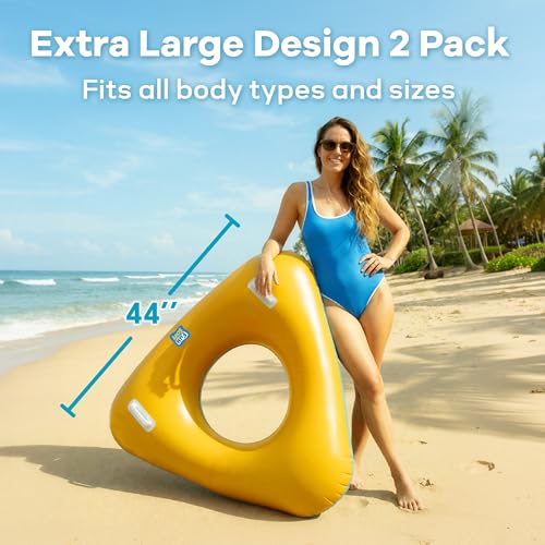 Funscape Large Triangle Inflatable Pool Float Tubes w/Handle for Adult Kid - image 7