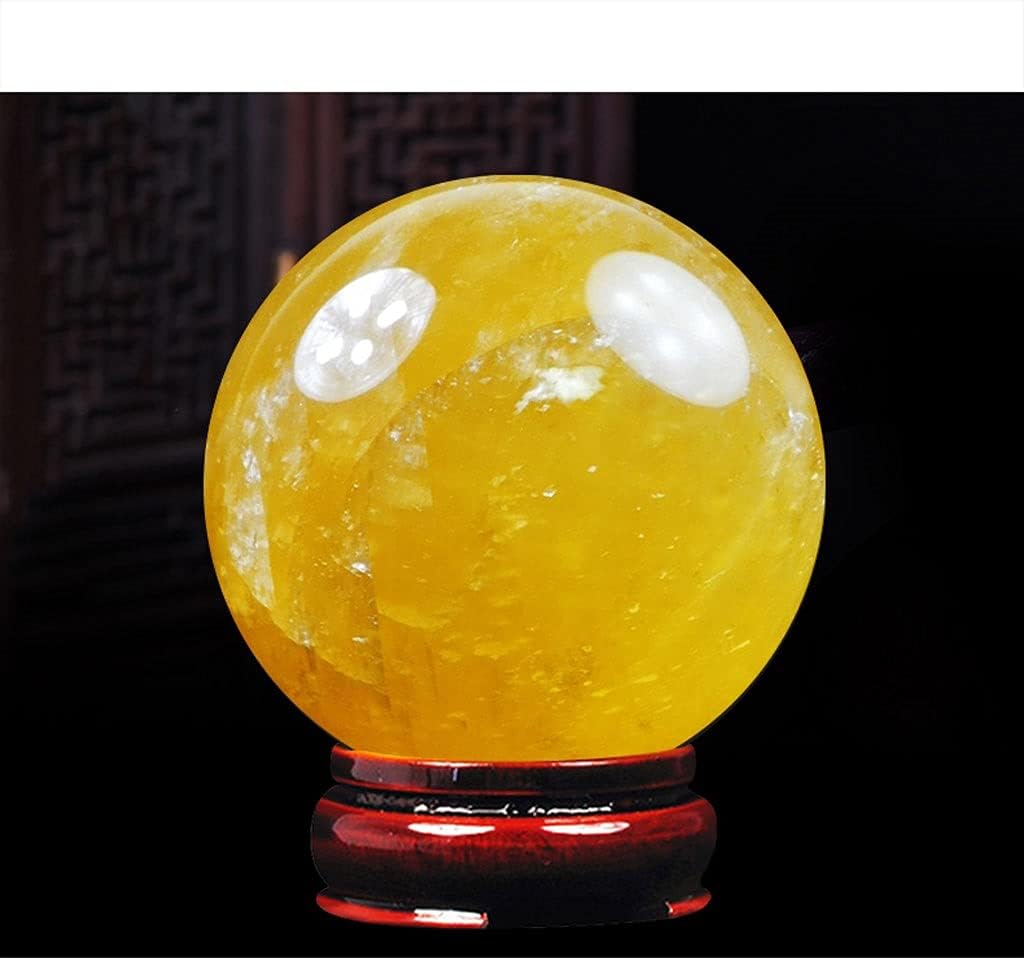 Clear Crystal Ball Retro Natural Topaz Crystal Ball Desktop Decoration Feng Shui Office Living Room Study TV Cabinet Home Decorations Decoration Crystal Sphere Natural crystal ball ( Size : 3.15in )