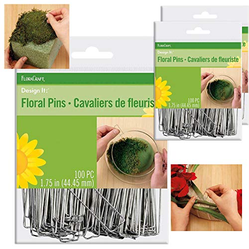 FloraCraft 300 Piece Floral Pins 1.75 Inch Silver, for décor & Craft
