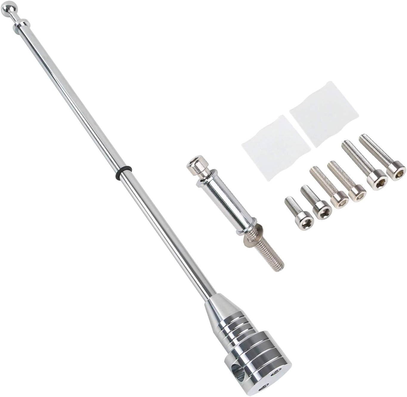 Motorcycle Adjustable Flagpole Mount Outdoor Weather Resistant Flag Pole Holder Fit for 1/2'' Luggage Racks for Harley Goldwing CB VTX CBR Yamaha Garden（Silver）-picture-24