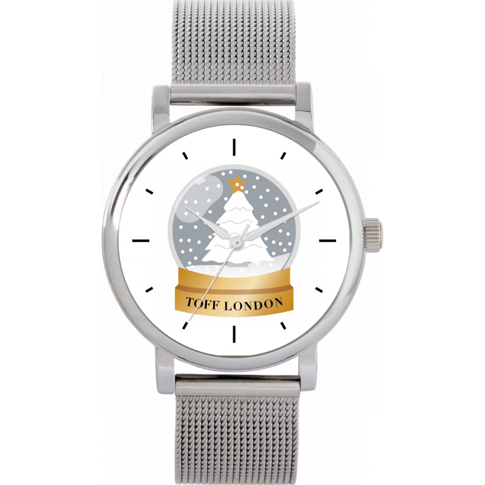 Weihnachten Schneekugel Uhr Damen 38mm Gehäuse 3atm wasserdicht Custom Designed Quarzwerk Luxus Luxus