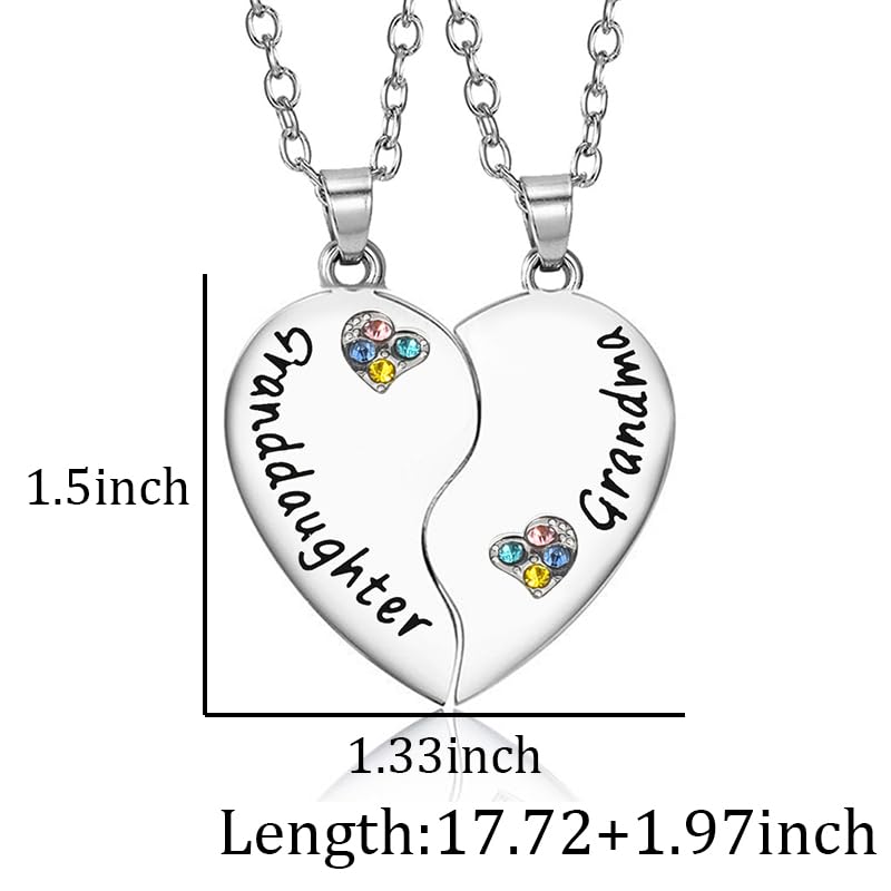 Sisadodo Heart Matching Necklaces for Mother Daughter Birthday Christmas Gifts for Sister Grandmother Granddaughter Gifts for Women2