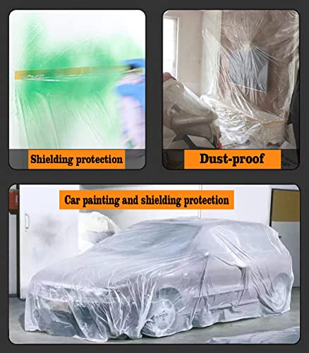 Image of Masking Film 3.6 Feet Width Paint Plastic Sheeting with 1 Role Multi-Surface Painters Tape