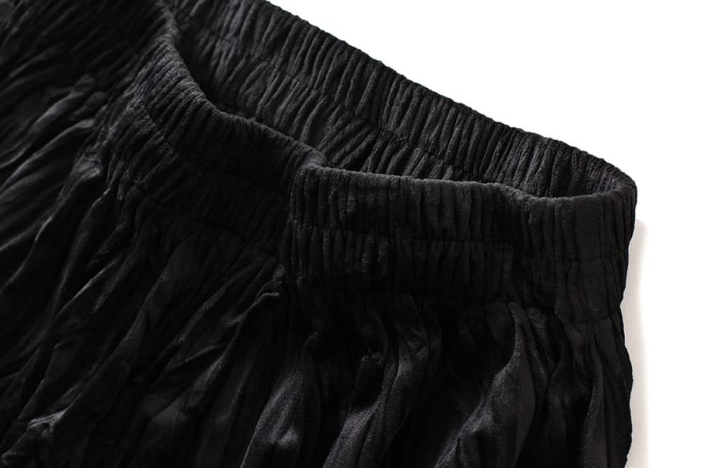 Faldas para Mujer Cintura Elástica, Faldas Negras De Invierno Tallas Grandes Cintura Elástica Faldas Fruncidas De Terciopelo Lisi Faldas Plisadas De Talle Alto (Black One Size)