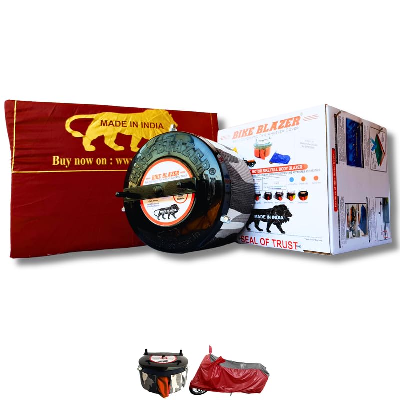 Image of BIKEBLAZER Semi-Automatic Full Body Bike Covers - Heavy Duty Device | Water Resistant | UV Safe | 100% Dust Proof | Anti-Theft & Scratch Proof Covers, Compatible with All Triumph Motorcycles BPL