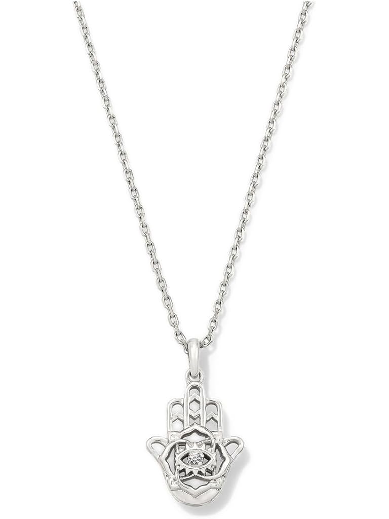 Silver Kendra Scott Hamsa Short Pendant Necklace
