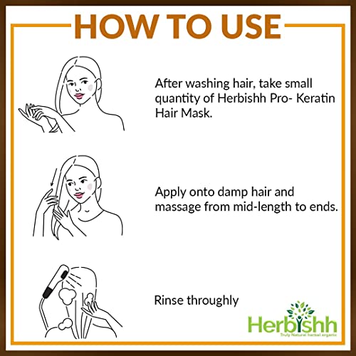 Image of Herbishh Argan Hair Mask-Deep Conditioning & Hydration For Healthier Looking Hair- for very Dry, Weak, Stressed Out Hair, No Sulphates, No Parabens (25 ml)