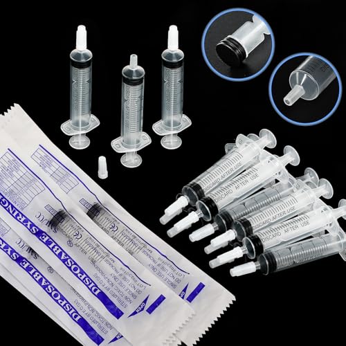 winbest Spritze 5ml, 32 Stück Individuelles Paket Plastikspritze mit Kappe Kunststoffspritze Ohne Nadel Wiederverwendbar Spritze für Flüssigkeitsmessung und abgabe, Tierfütterung, Pflanzenbewässerung