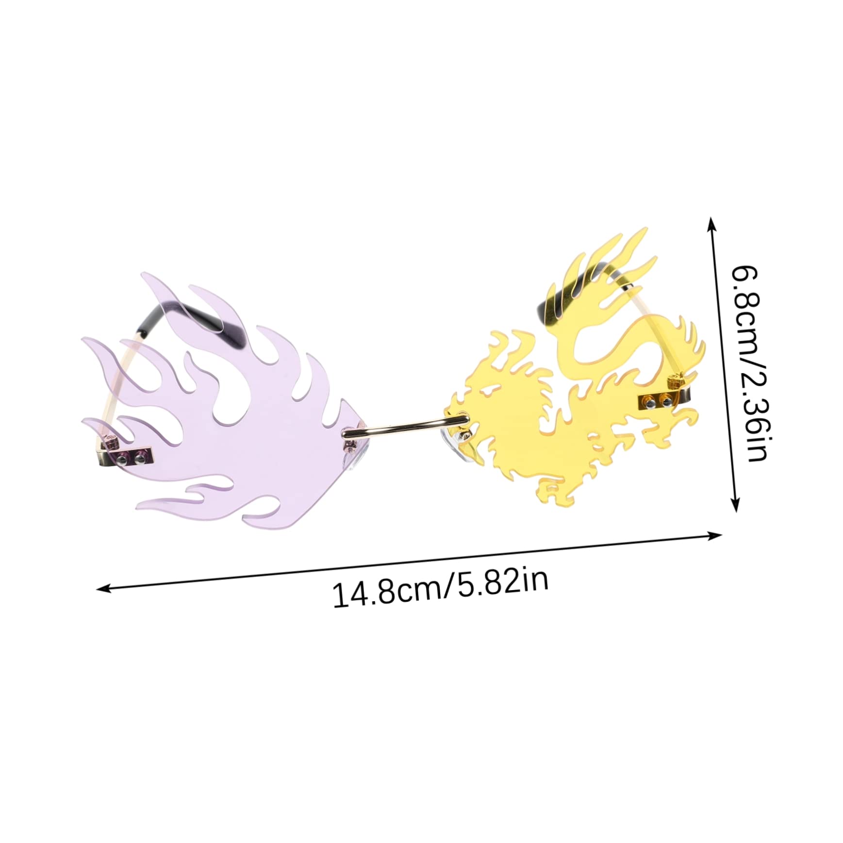 WOFASHPURET Unique Dragon and Sunglasses Men's Rimless Party Glasses Stylish and Creative Uv Blocking