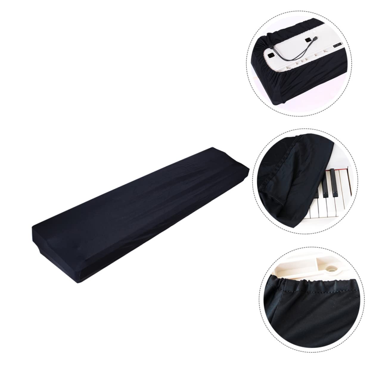 FUNOMOCYA Key Piano Keyboard Cover Breathable Stretchable Protective Cover for Electronic Piano User Friendly Drawstring Keep Dust and Debris Away Fits Standard Key