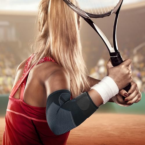 Image of Arm Guards Elbow Compression Sleeve (1 Pair)Tennis Elbow Braces for Tendonitis and Tennis ElbowArm Supports Sleeves golfertennis elbow relief for women men,elbow sleeve for weightlifting.