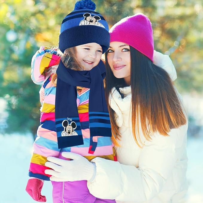 Set Guantes Niña Gorro Invierno Niño Bufanda Tejido de Punto