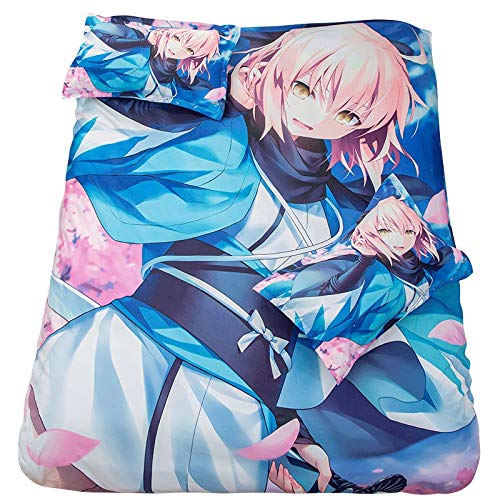 Ksainiy Duvet Cover Set KOHA-ACE EX Okita Souji 3D Cartoon Duvet Cover Set Household Otaku Bedding Sets Comforter Cover with Soft Lightweight Microfiber (Size : AU Double(180x210))