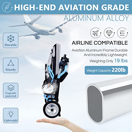 Tripaide Folding Lightweight Wheelchair, Transport Wheelchairs For Adults, With Flip-Backs Arms & Breathable Seat Cushion, All Terrain Wheelchair, 220 Lbs Capacity #TOP1