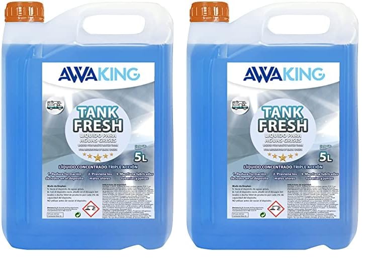 PLANTAWA Líquido WC Químico Tank Fresh AWAKING 5L Aditivo para Aguas Grises, Caravanas, Autocaravanas, Campers, Evita Malos Olores, Biodegradable (Paquete de 2)