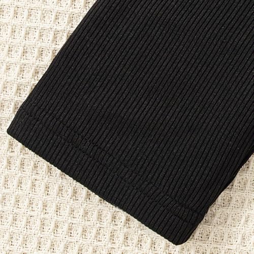 Image of Girls' Light Blue Ruffled Long - Sleeve Shirt with Black Belt and Black Leggings Set 7-13 Years