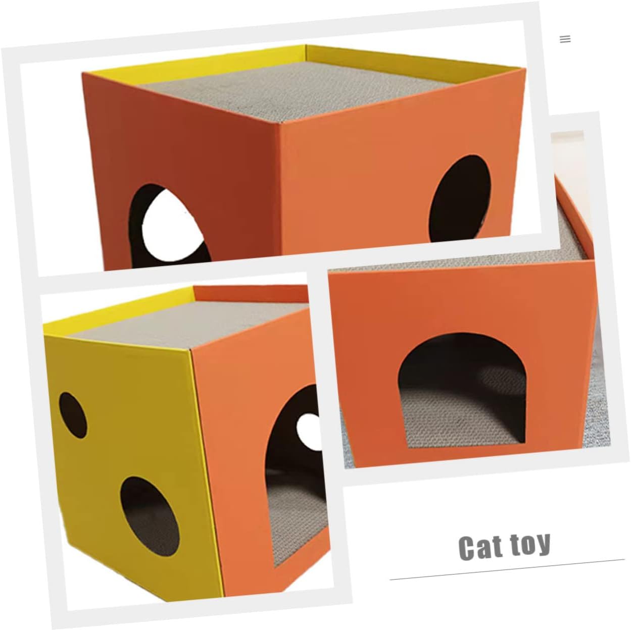 Sisal Cat Scratcher for Indoor Cats Sturdy Pet Scratching Board Cube House Wear-Resistant Hideout for Kittens to Play and Scratch