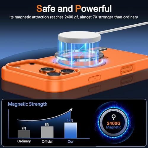 Image of DIZORO Silicone Magnetic Ring Stand Compatible for iPhone 17 Pro Case [Military Drop Protection] [Compatible with MagSafe] Shockproof Case Matte Translucent Slim Phone Case - (Black)