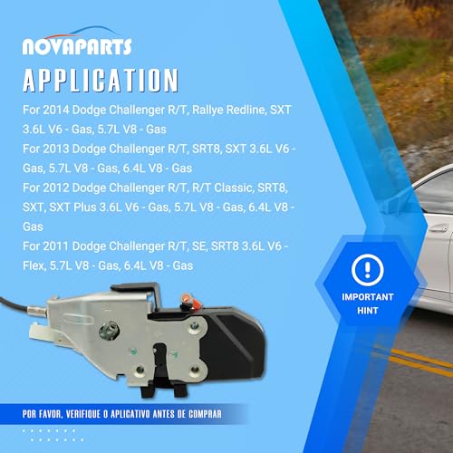 Image of NOVAPARTS 931-749 Front Left Driver Side Door Latch Lock Actuator for 2011 2012 2013 2014 Dodge Challenger Replaces # 68064403AB 68064403AC 68064403AH
