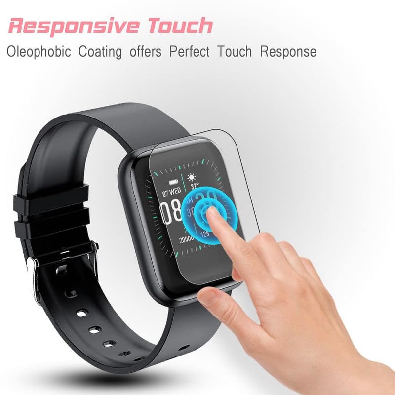 Image of FCS Smart Watch Screen Guard Membrane For Noise Junior Explorer 2 | Pack of 3 | Ultrathin 0.125mm Flexible Screen Protector TPU Membrane | Edge To Edge Coverage | Pack Of 3